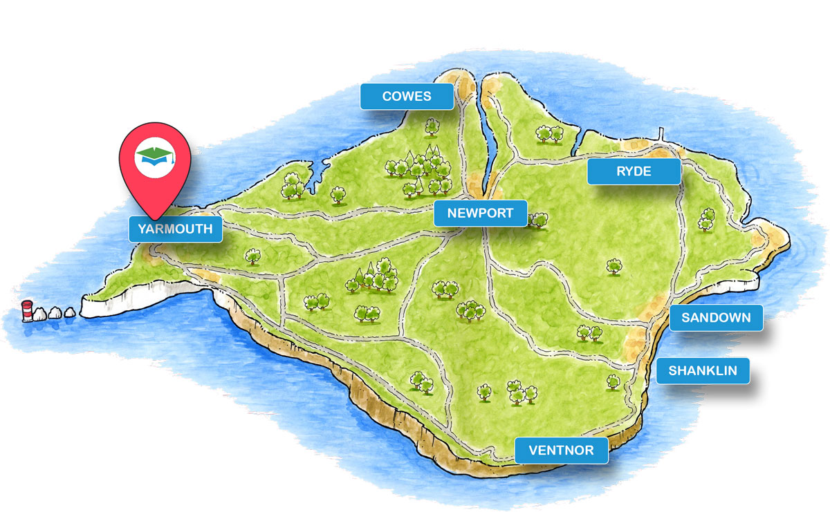 School trip Isle of Wight location map for Island Planetarium
